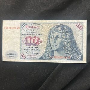 Vintage 10 Deutsche Mark Banknote